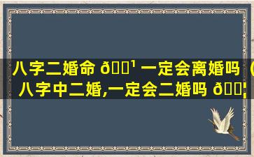 八字二婚命 🌹 一定会离婚吗（八字中二婚,一定会二婚吗 🐦 ）